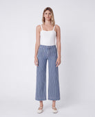 Stripe $|& Vervet High Rise Patch Pocket Wide Leg Jeans - VOF Detail