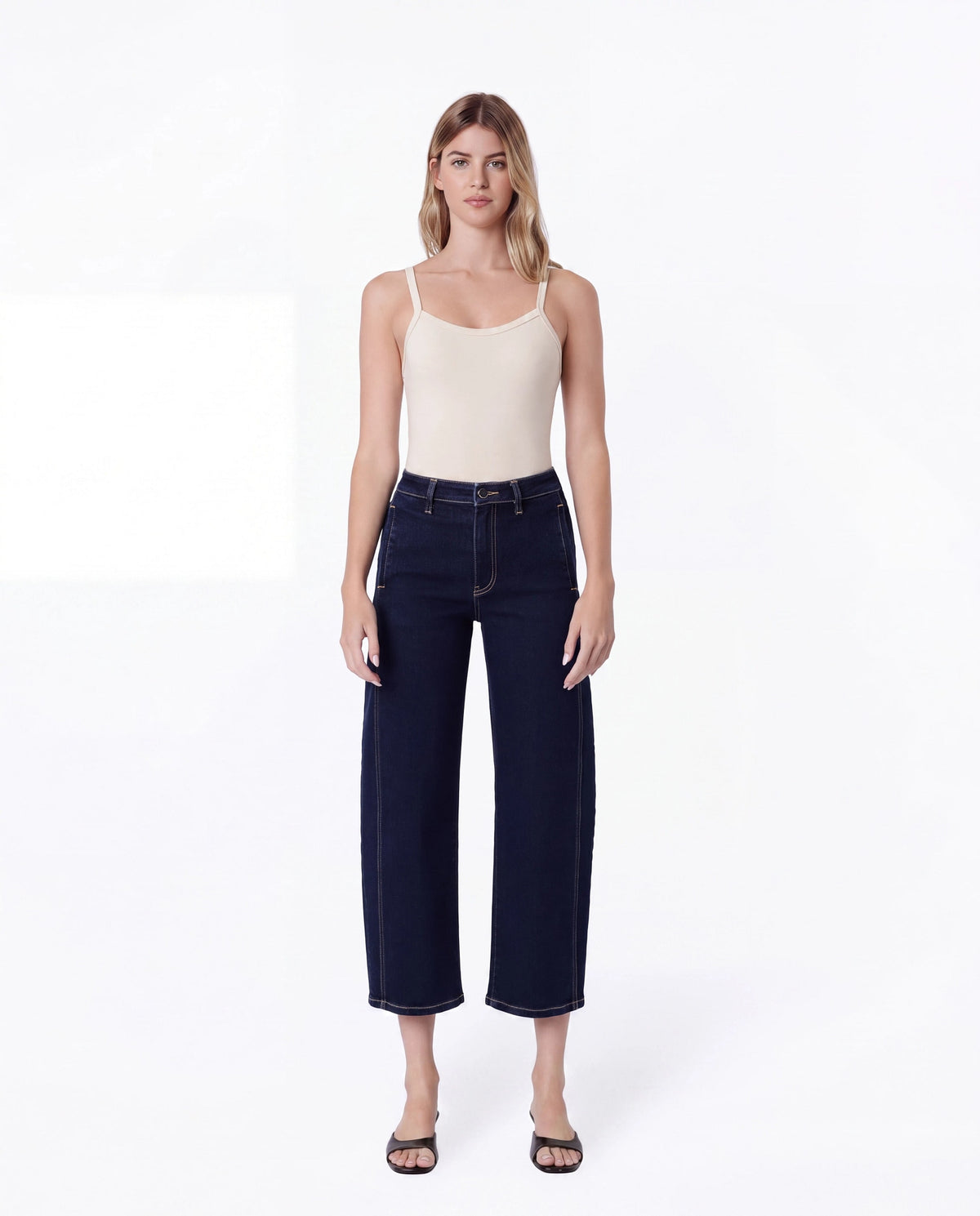 Easing $|& Flying Monkey Jeans Super High Rise Barrel Leg Jeans - VOF Detail