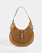 Dark Brown $|& Fame Accessories Crescent Shoulder Bag - VOF Detail