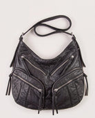 Black $|& Fame Accessories Multi Zipper & Pocket Handbag - Hanger Detail