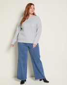 Light H. Grey $|& Bobeau Waffle Pullover - UGC On Fig