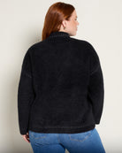 Black/White $|& Bobeau Fuzzy Button Front - SOF Back