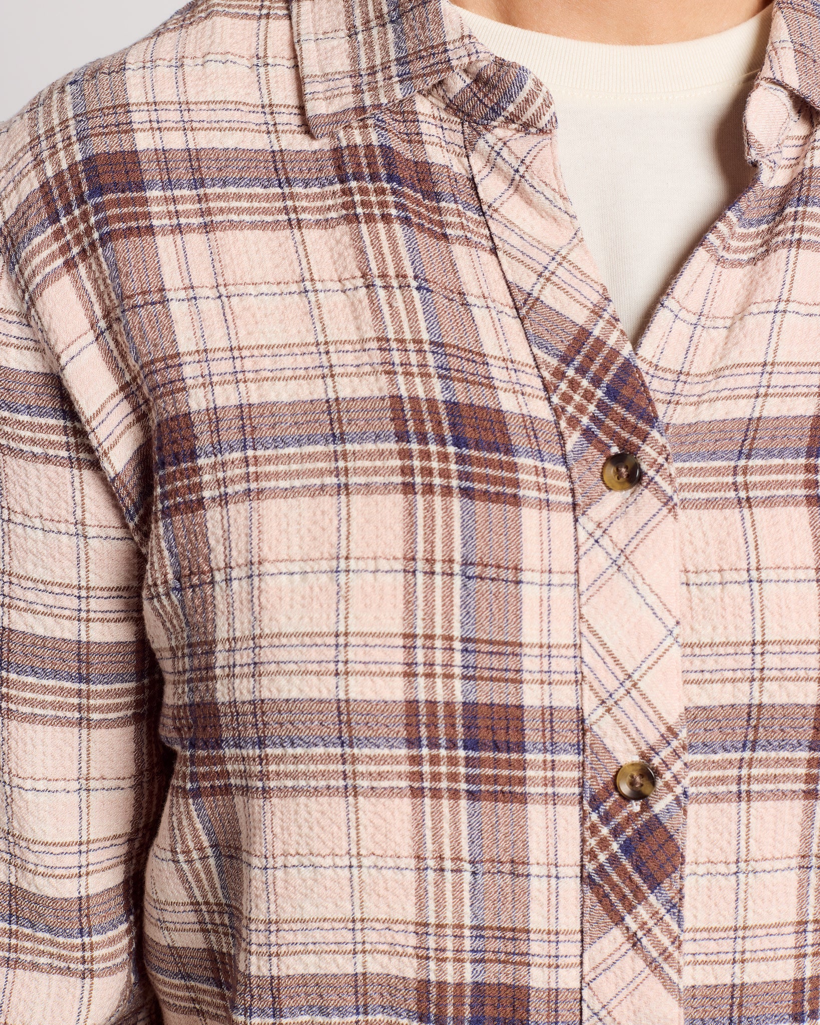 Blush Brown Multi Plaid $|& Thread & Supply Daphne Plaid Shirt - SOF Full Front