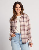 Blush Brown Multi Plaid $|& Thread & Supply Daphne Plaid Shirt - SOF Front