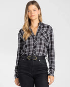 Black Grey Plaid $|& Thread & Supply Radcliffe Plaid Shirt - VOF Detail