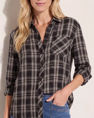 Black Grey Plaid $|& Thread & Supply Radcliffe Plaid Shirt - SOF Full Front