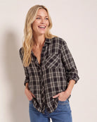 Black Grey Plaid $|& Thread & Supply Radcliffe Plaid Shirt - SOF Front