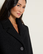 Black $|& Kenneth Cole Notch Collar Boucle Topper - SOF Full Front