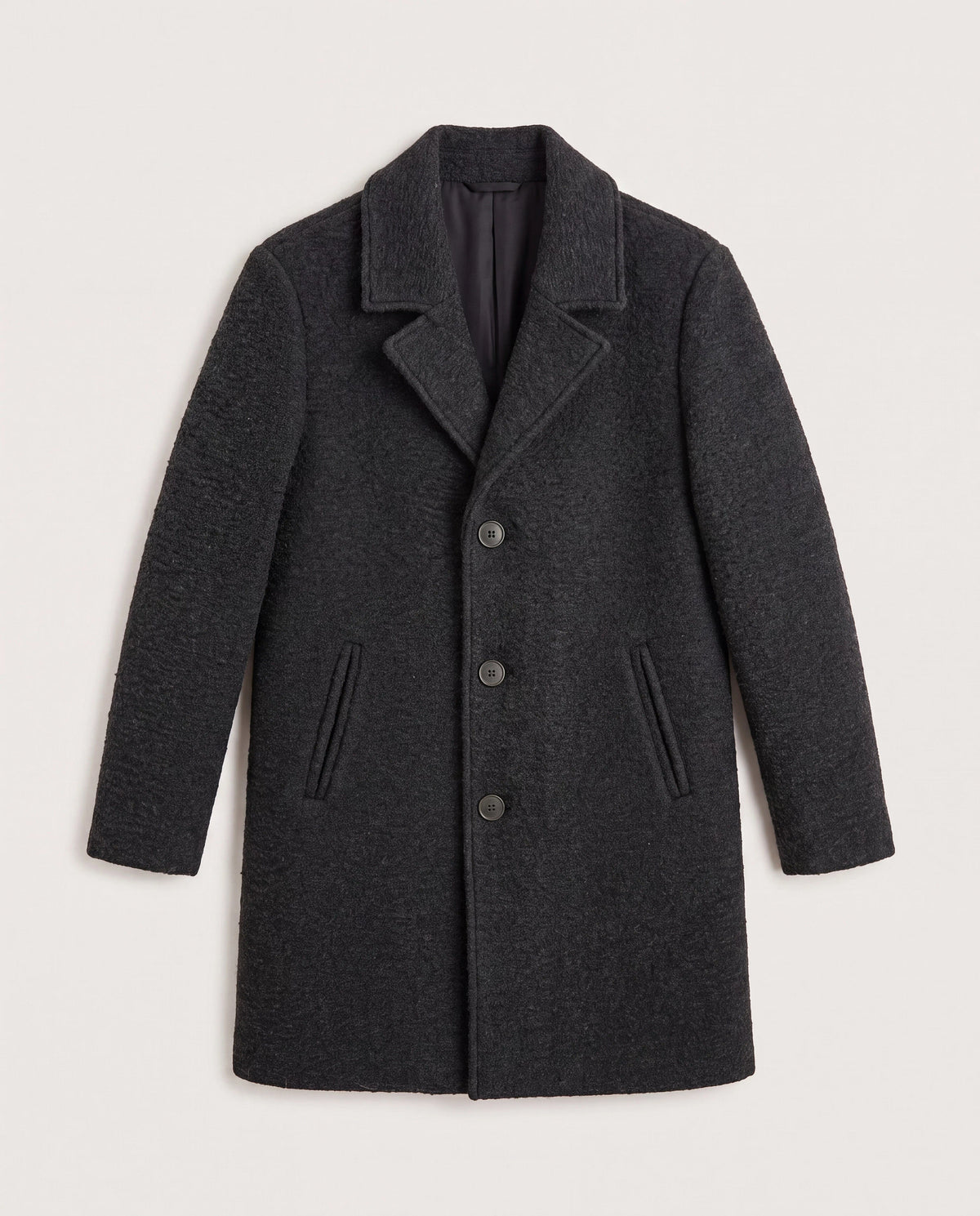 Black $|& Kenneth Cole Notch Collar Boucle Topper - Hanger Detail