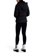 Black $|& Kenneth Cole Short Hooded Packable Puffer with Cozy Lining - Hanger Side