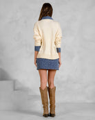 Off White $|& Elan Collared Denim  Sweater - Hanger Side
