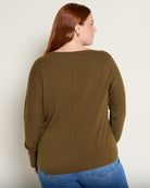 Olive $|& Bobeau Ribbed Boatneck Pullover Sweater - SOF Back