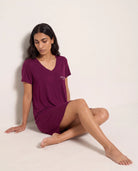Plum $|& SEAS Cozy Graphic Night Shirt - VOF Front