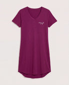 Plum $|& SEAS Cozy Graphic Night Shirt - Hanger Detail