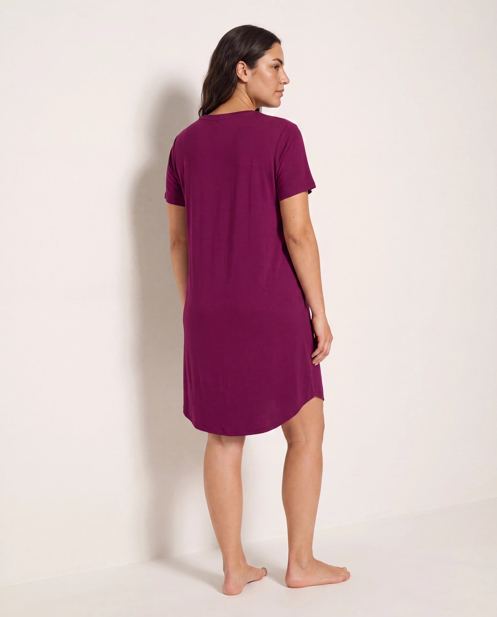 Plum $|& SEAS Cozy Graphic Night Shirt - SOF Detail
