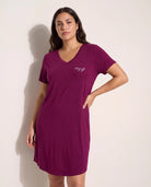 Plum $|& SEAS Cozy Graphic Night Shirt - SOF Front