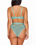 Mint $|& Glitter Lingerie Take a Bow Bra Set - Hanger Side
