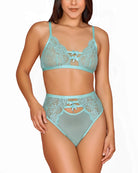 Mint $|& Glitter Lingerie Take a Bow Bra Set - VOF Detail
