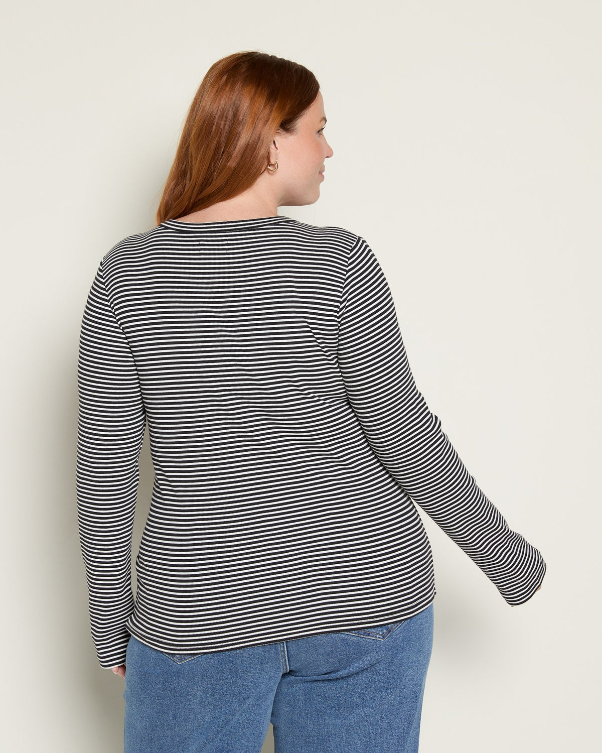 Black Cream Stripe $|& Thread & Supply Jess Top - SOF Back