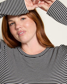 Black Cream Stripe $|& Thread & Supply Jess Top - SOF Full Front