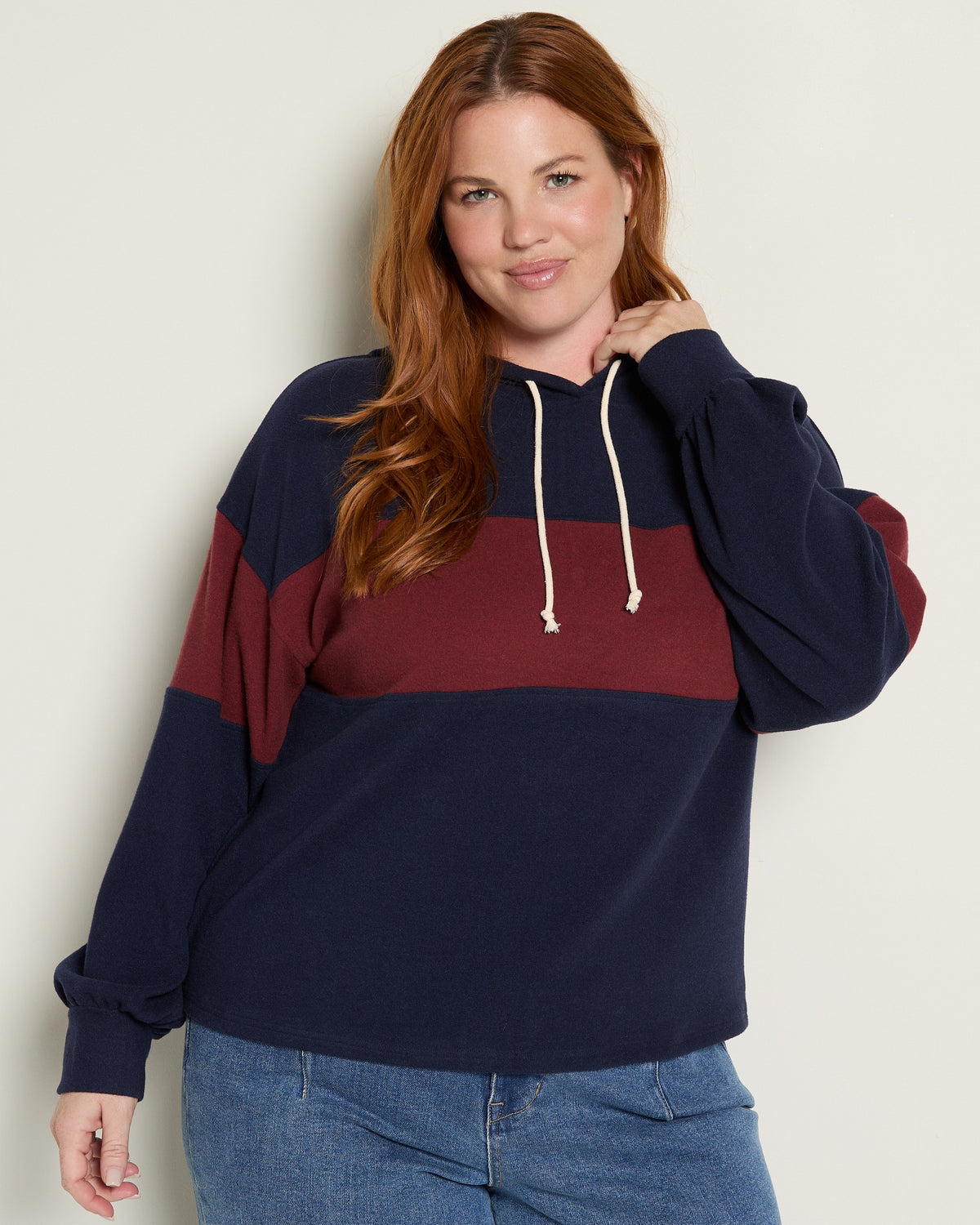Navy Burgundy $|& Thread & Supply Mercer Hoodie - SOF Front