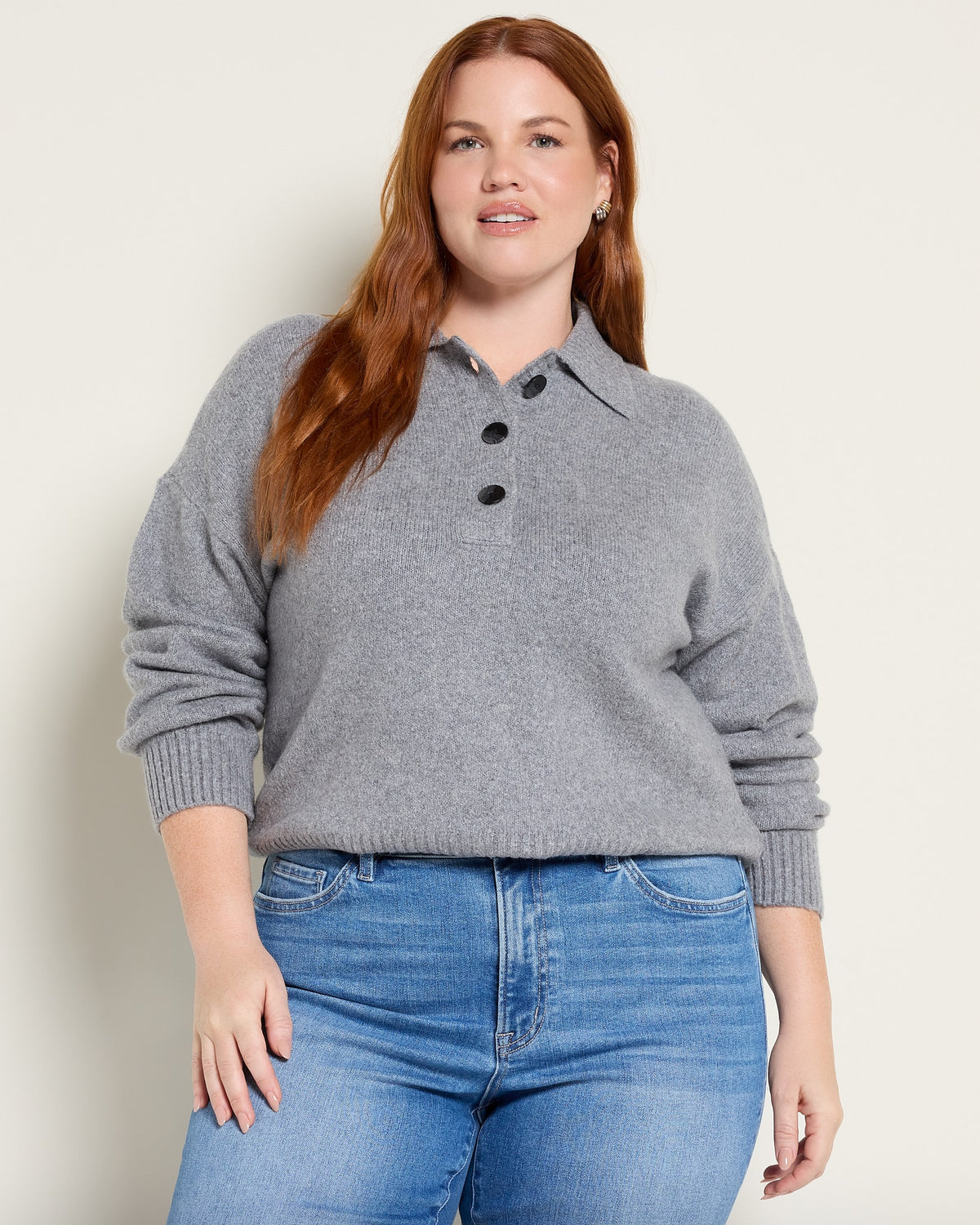 Heather Charcoal $|& Thread & Supply Quinlan Pullover - SOF Front