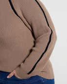 Taupe Black $|& Thread & Supply Koya Sweater - SOF Full Front