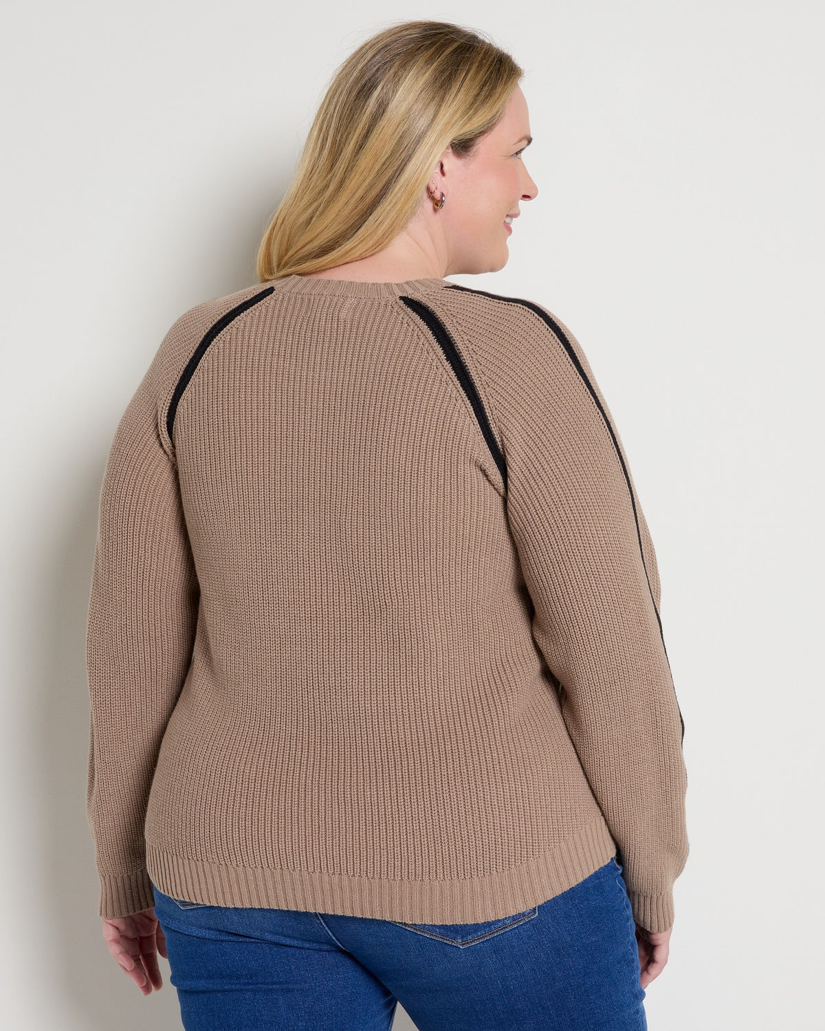 Taupe Black $|& Thread & Supply Koya Sweater - SOF Back