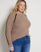 Taupe Black $|& Thread & Supply Koya Sweater - SOF Front