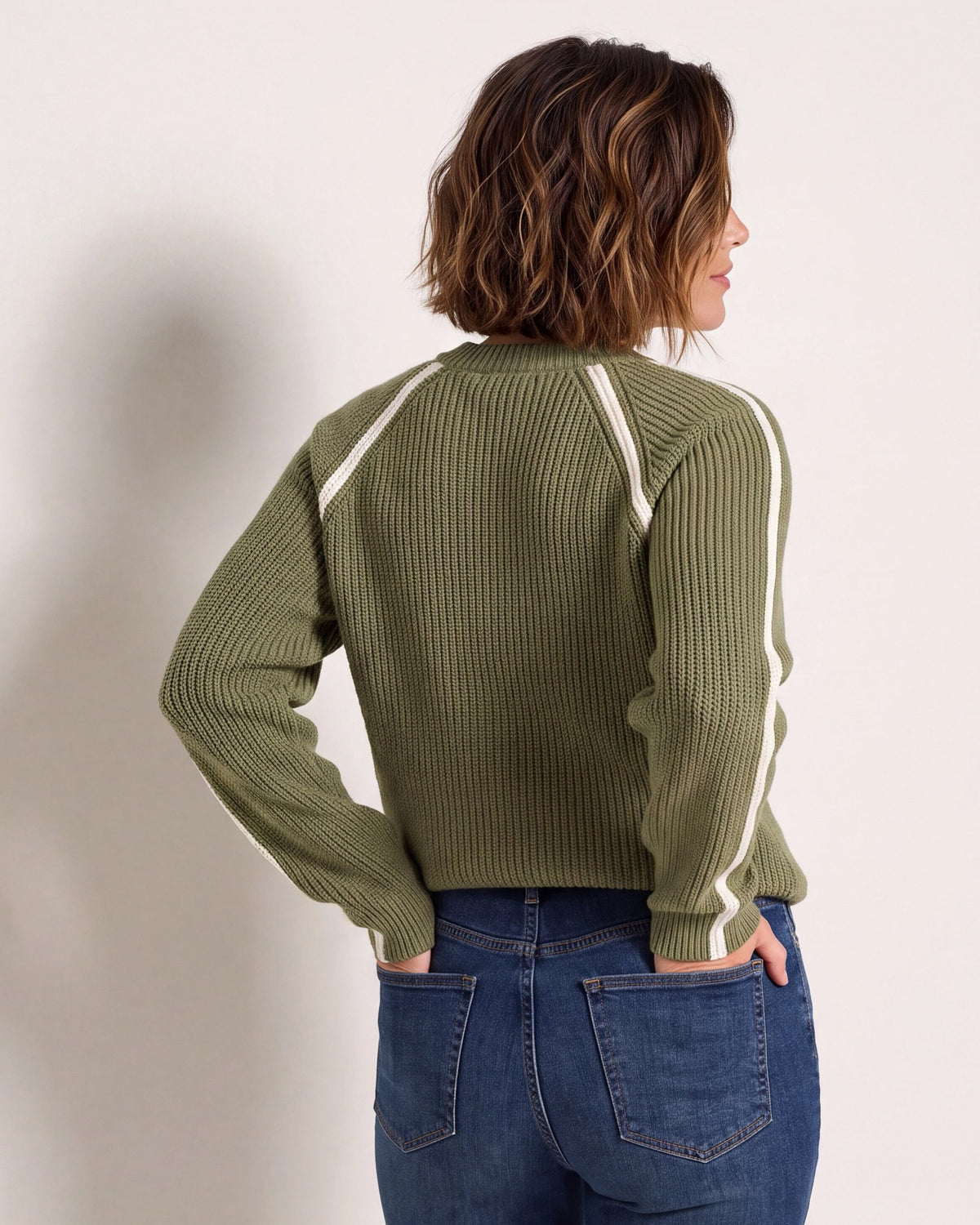 Olive Cream $|& Thread & Supply Koya Sweater - SOF Back