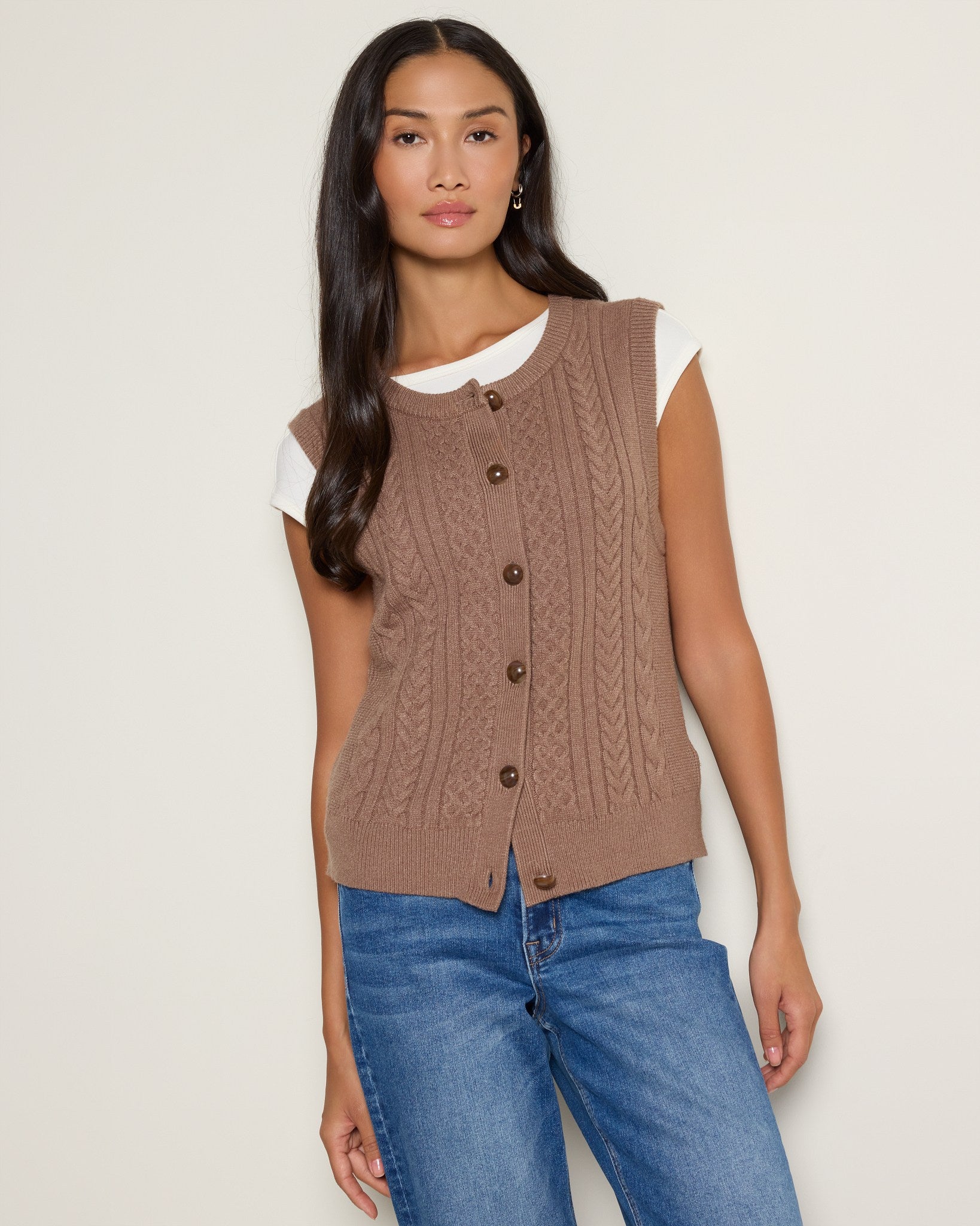 Hazelnut $|& Thread & Supply Pax Sweater Vest - SOF Front