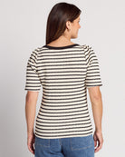 Cream/Black $|& West Kei Stripe Knit Top - SOF Back