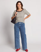 Cream/Black $|& West Kei Stripe Knit Top - UGC On Fig