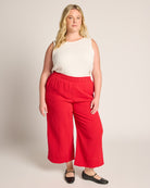 Red $|& W. by Wantable Gauze Wide Leg Pant - UGC On Fig