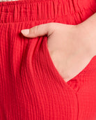 Red $|& W. by Wantable Gauze Wide Leg Pant - SOF Full Front