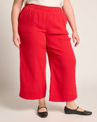 Red $|& W. by Wantable Gauze Wide Leg Pant - SOF Front