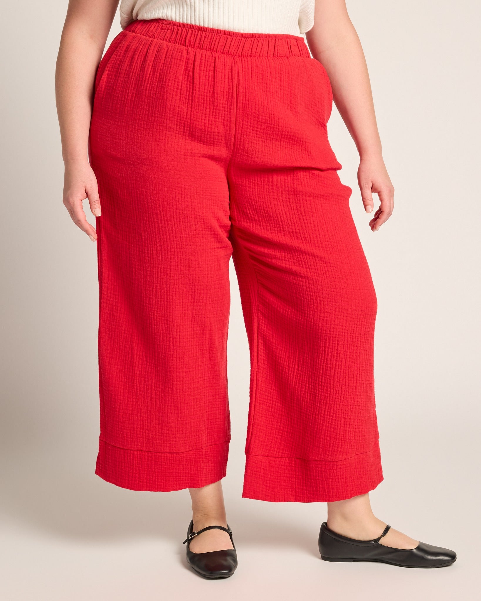 Red $|& W. by Wantable Gauze Wide Leg Pant - SOF Front
