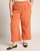 Mandarin $|& W. by Wantable Gauze Wide Leg Pant - SOF Front