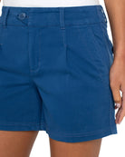 Goddess Blue $|& Liverpool Pleated Trouser Short - Hanger Back