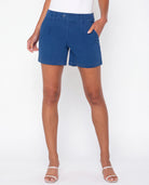 Goddess Blue $|& Liverpool Pleated Trouser Short - VOF Detail