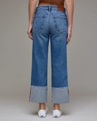 Medium/Red Tape $|& Hidden Mid Rise Cuffed Classic Straight with Taping - Hanger Side