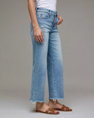 Medium Light $|& Hidden Mid Rise Cropped Classic Straight - Hanger Front