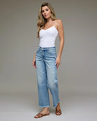 Medium Light $|& Hidden Mid Rise Cropped Classic Straight - VOF Detail