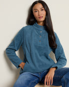 Blue $|& N2C Not Too Casual Fireside Textured Fleece Pullover - SOF Full Front