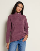 Rose Taupe $|& N2C Not Too Casual Fireside Textured Fleece Pullover - SOF Front