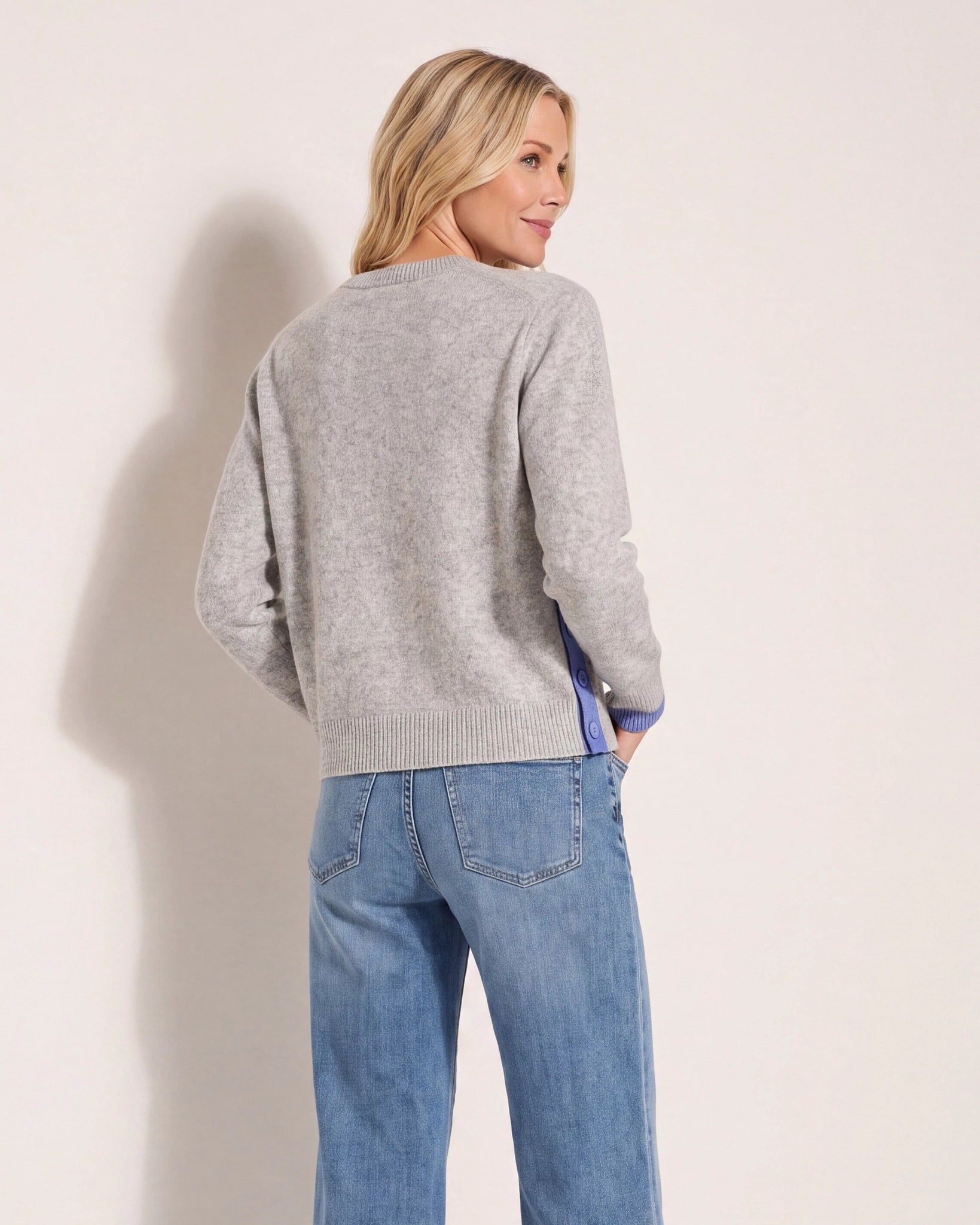 Heather Grey $|& N2C Not Too Casual Ladies Crew Neck Sweater - SOF Back