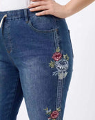 Medium Wash $|& N2C Not Too Casual Embroidered Soft Denim - Hanger Back