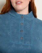 Blue $|& N2C Not Too Casual Fireside Textured Fleece Pullover - SOF Full Front