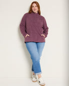 Rose Taupe $|& N2C Not Too Casual Fireside Textured Fleece Pullover - UGC On Fig