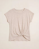 Oatmeal $|& W. by Wantable Textured Knit Twist Front Top - Hanger Detail